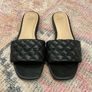 a new day size 6 1/2, black vegan sandals